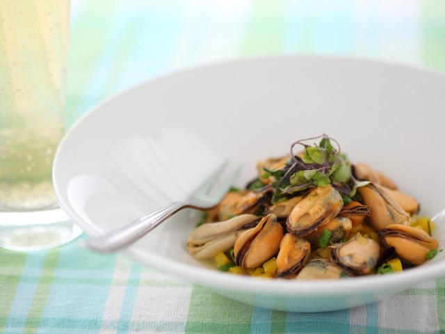 Layered Mussel Salad with Citrus Vinaigrette