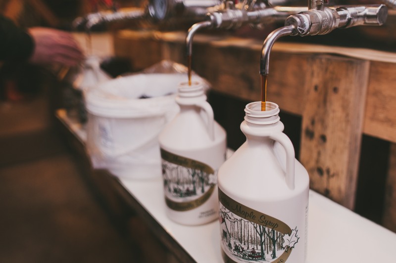 Maple Syrup being boiled at Sugar Moon Farms.