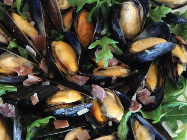 A photo of Double Smoked Bacon Tarragon Mussels