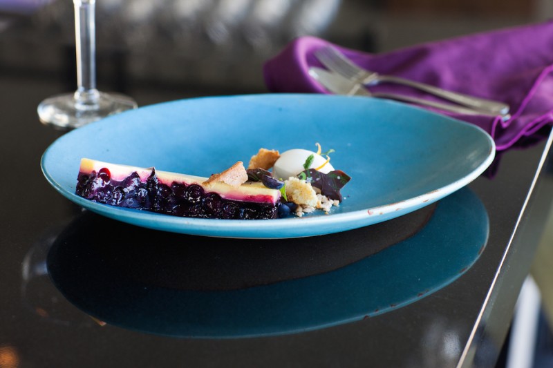 Photo of: Lemon Bavarian with Wild Blueberry Gel