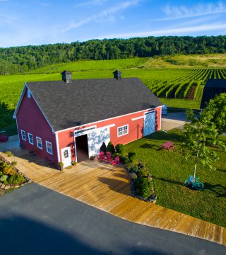 Aerial photo of Gaspereau Vineyards