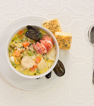 bowl of Nova Scotia Seafood Chowder from the Culinary Gudie