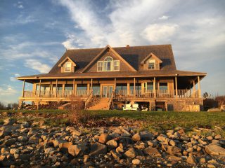 Back of Argyler Lodge at sunset