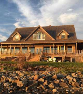 Back of Argyler Lodge at sunset