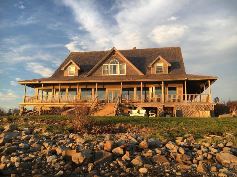 Back of Argyler Lodge at sunset