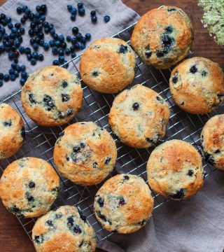 Blueberry Buttermilk Muffins for Blueberry Month by Jess Emin