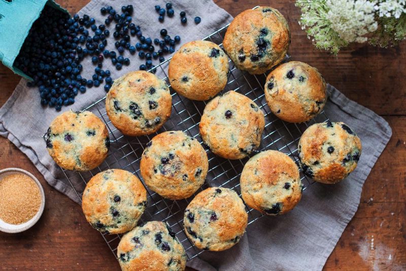 Blueberry Buttermilk Muffins for Blueberry Month by Jess Emin