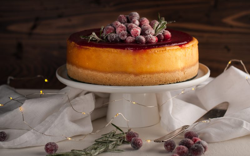Cranberry Shortbread Cheesecake