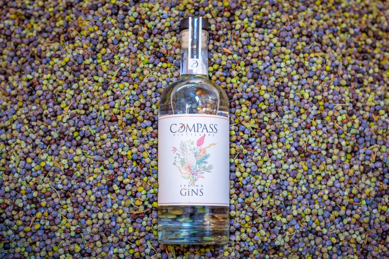 Photo of a bottle of Spring GiNS by Compass Distillers