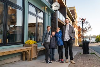 Photo of Renee Lavallee and her family outside of The Canteen