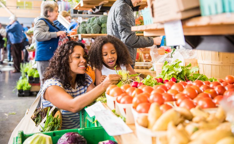 family at Seaport Farmers Market