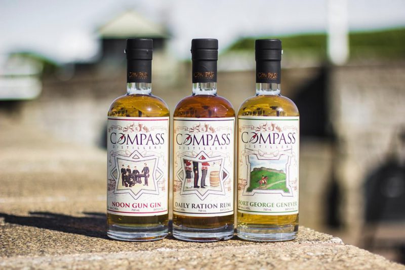 Photo of bottles from Compass Distillers