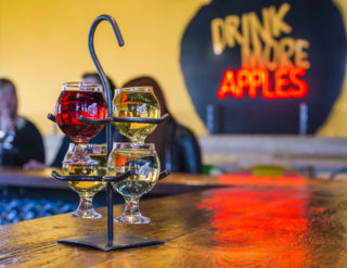 A flight of cider at Chain Yard Urban Cider