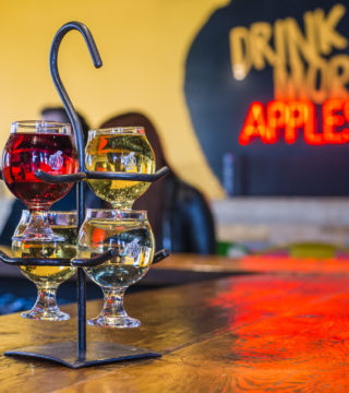 A flight of cider at Chain Yard Urban Cider