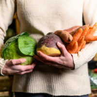 Photo of an arm load of produce
