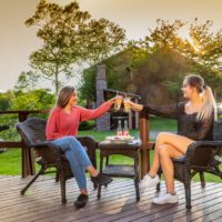 Women cheersing at Liscomb Lodge