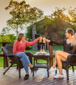 Women cheersing at Liscomb Lodge