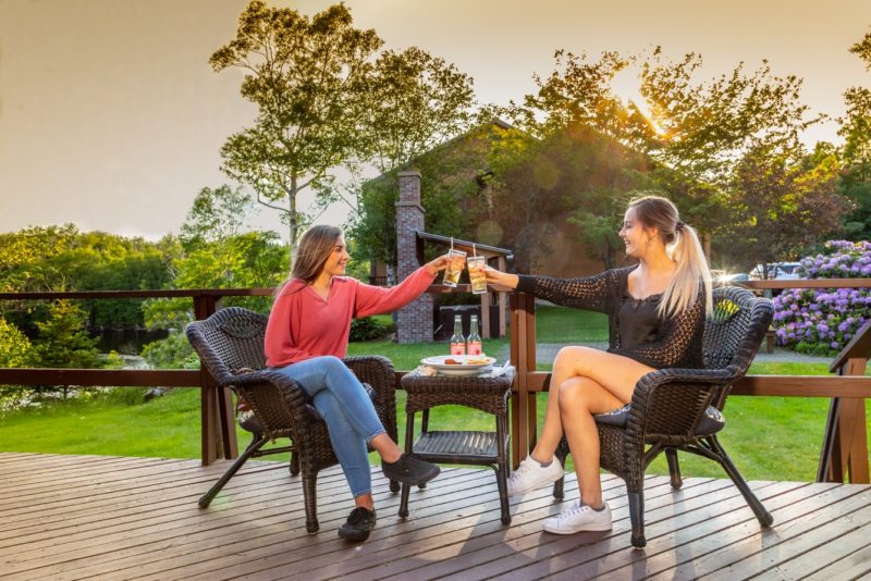 Women cheersing at Liscomb Lodge