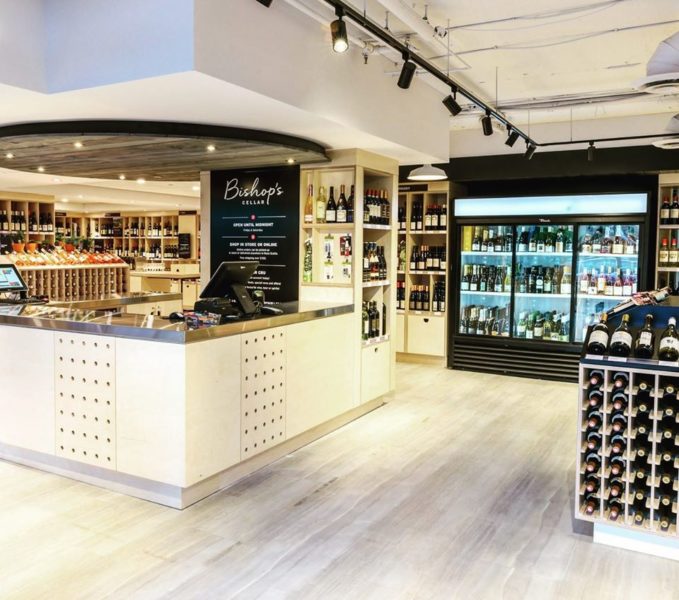Inside of Bishop Cellar retail space