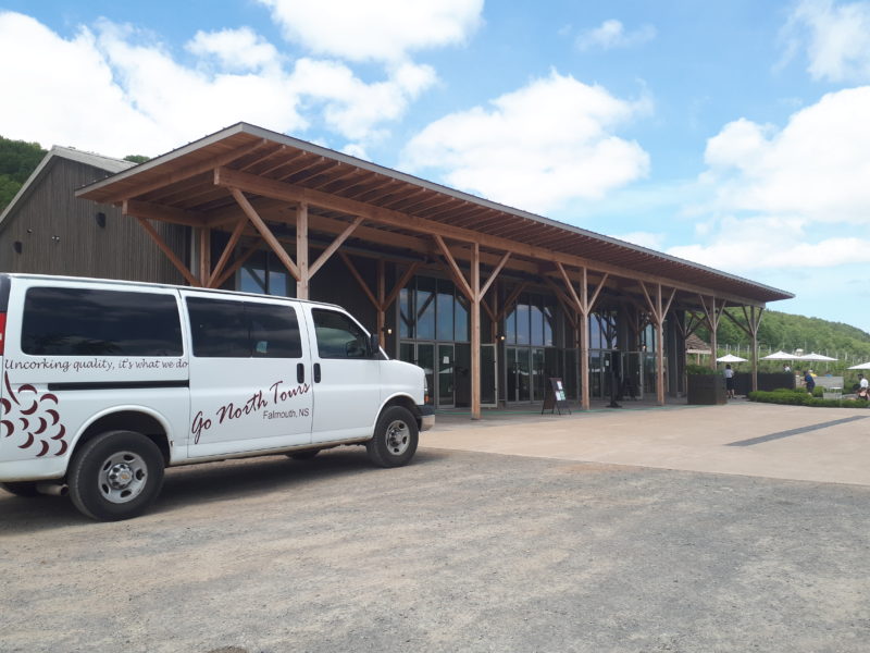 go north tours van outside benjamin bridge