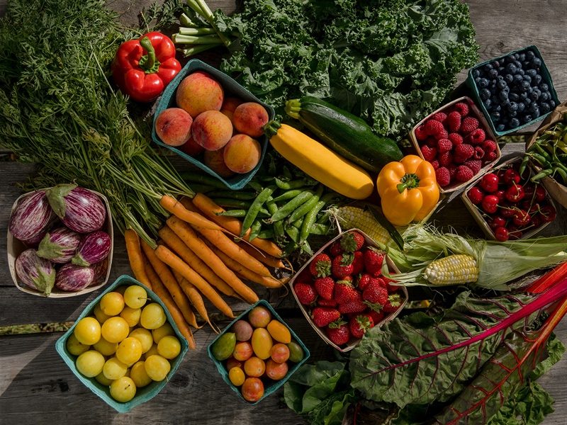 photo of produce spread on table