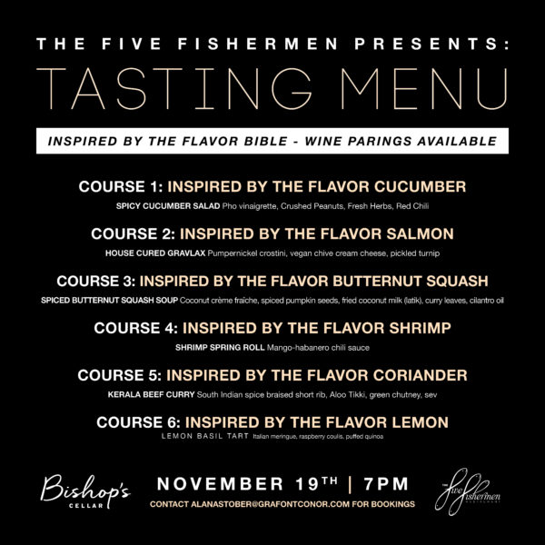 Five Fishermen Tasting Dinner