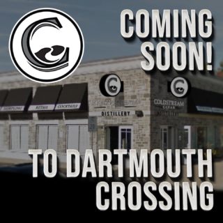 a building with the words coming soon to Dartmouth Crossing and the coldstream clear logo