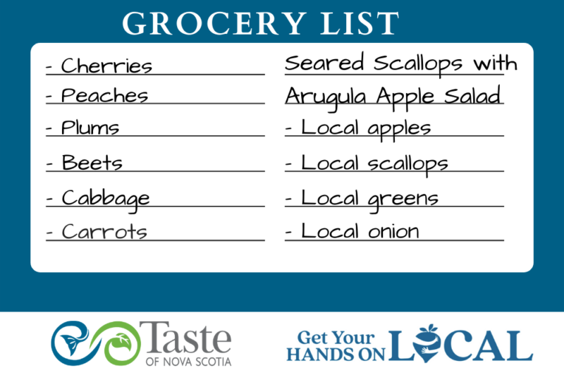 seasonal grocery list with items in season and grocery items for recipe
