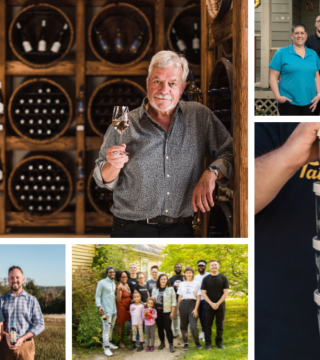 grid of five photos for the taste awards. hanspeter stutz, la cuisine robicheau, van dyk's by nature, the biscuit eater and tatamagouche ice creamery