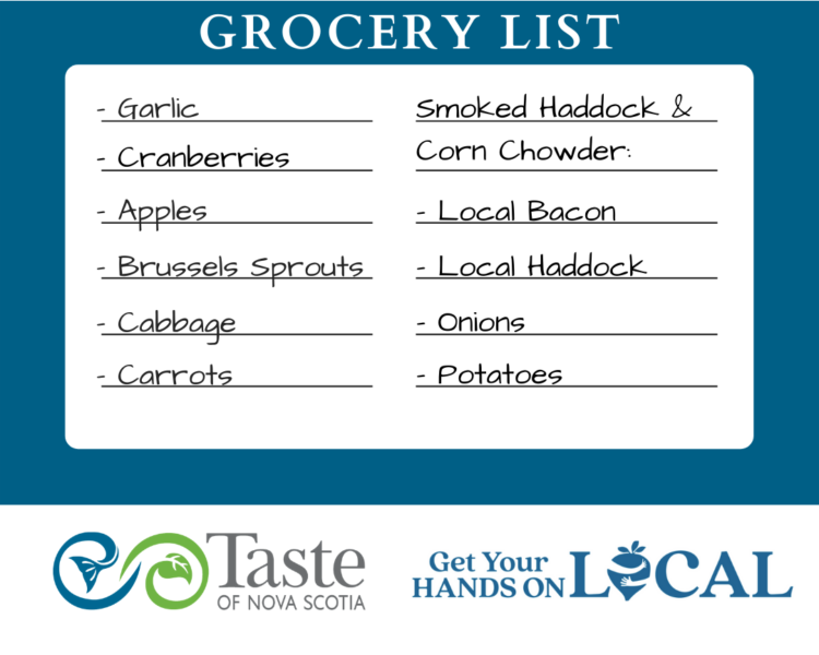 grocery list for haddock chowder