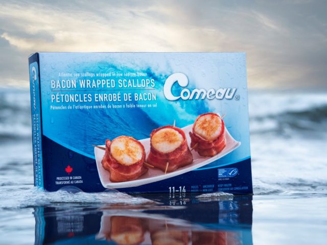 Comeau bacon wrapped scallops package