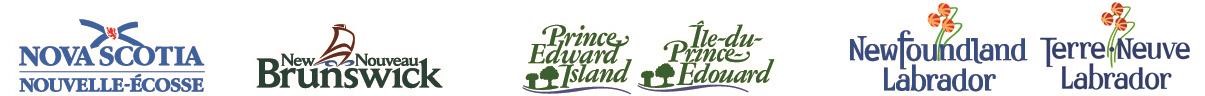 An image showing the logos of the four Atlantic Provinces aligned horizontally