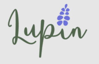 Photo of the logo for Lupin Dining & Pantry. The word lupin appears in a green cursive font and there is a design of a lupin over the letter i.