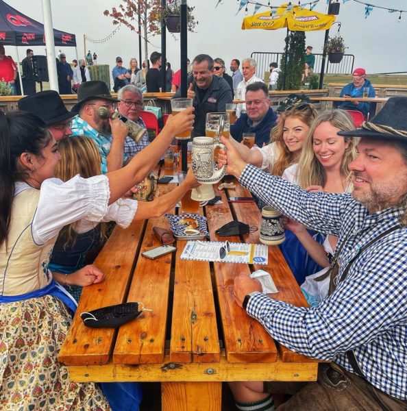 garrison octoberfest at picnic table