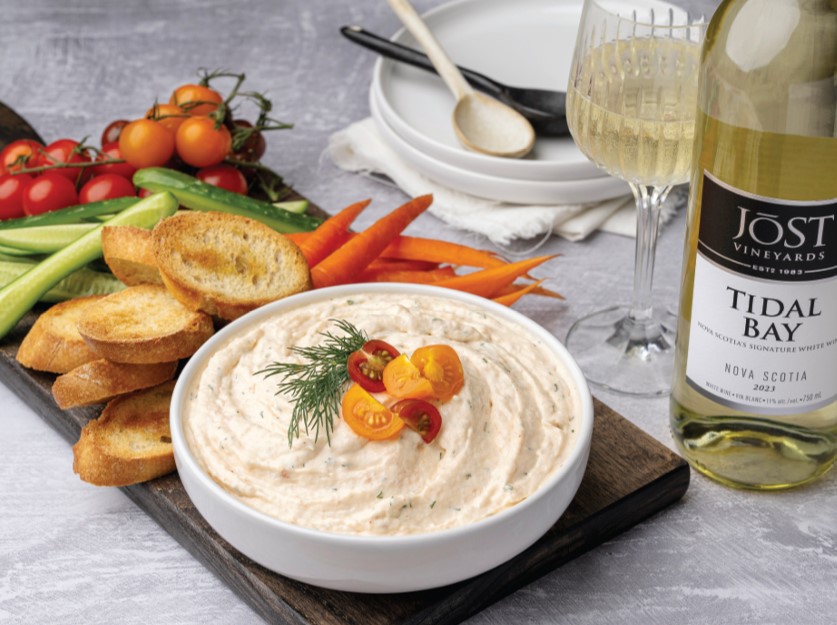 Smoked Salmon Dip Paired with Jost Tidal Bay | Taste of Nova Scotia
